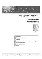 Ricoh FAX Option Type 3045 Gebruiksaanwijzing