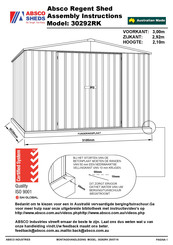 Absco Sheds 30292RK Montagehandleiding