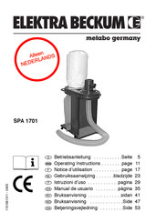 Metabo Elektra Beckum SPA 1701 Gebruiksaanwijzing