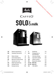 Melitta XaffeO SOLO&milk Gebruiksaanwijzing