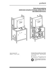 Grunbeck GENO-EDI-X 1100 Gebruiksaanwijzing