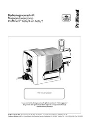 ProMinent beta/4 Bedieningsvoorschrift