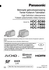 Panasonic HDC-SD80 Beknopte Gebruiksaanwijzing