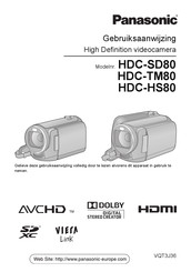 Panasonic HDC-HS80 Gebruiksaanwijzing