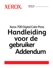 Xerox 700 Digital Color Press Handleiding Voor De Gebruiker