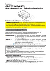 Hitachi CP-X605 Gebruiksaanwijzing