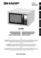 Sharp R-393 Gebruiksaanwijzing