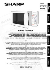 Sharp R-633 Gebruiksaanwijzing