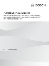 Bosch FLEXIDOME IP starlight 8000i Series Installatiehandleiding