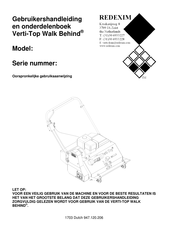 Redexim Verti-Top Walk Behind Gebruikershandleiding