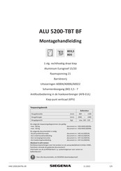 Siegenia ALU 5200-TBT BF Montagehandleiding