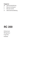 Gaggenau RC 200 Gebruikershandleiding