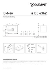 Duravit D-Neo DE 4362 Montagehandleiding