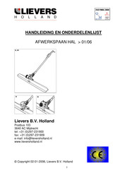 Lievers HAL-200 B Installatiehandleiding En Onderdelenlijst