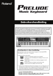 Roland Prelude Gebruikershandleiding