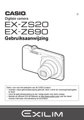 Casio EX-ZS20 Gebruiksaanwijzing