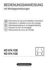 Kuppersbusch KD 974.1GE Gebruiksaanwijzing En Montagehandleiding