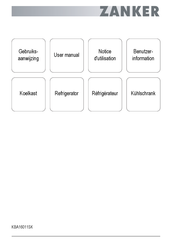 ZANKER KBA16011SK Gebruiksaanwijzing