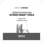 Widex UNIQUE U-PA Gebruiksaanwijzing