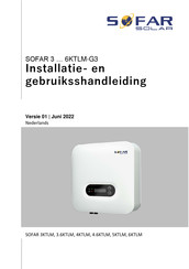 Sofar Solar SOFAR 6KTLM-G3 Installatie- En Gebruikershandleiding