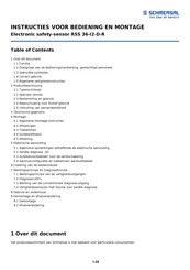 schmersal RSS 36-12-D-R Bedienings- En Montagehandleiding