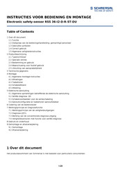 schmersal RSS 36-I2-D-R-ST-DU Bedienings- En Montagehandleiding