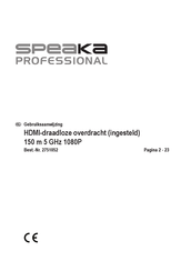 Speaka Professional SP-HWE-800 Gebruiksaanwijzing