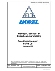 Delta Andritz S150-470 Bedienings- En Onderhoudshandleiding