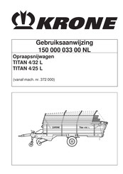 Krone TITAN 4/32 L Gebruiksaanwijzing