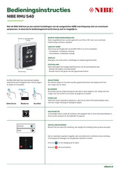 Nibe RMU S40 Bedieningsinstructies