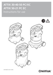 Nilfisk ATTIX 50 PC/XC Gebruiksaanwijzing