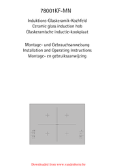 AEG 78001KF-MN Montage- En Gebruiksaanwijzing