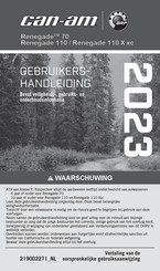 Can-Am Renegade 70 2023 Gebruikershandleiding