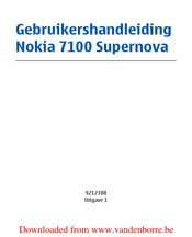 Nokia 7100 Supernova Gebruikershandleiding