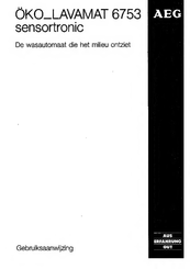Aeg OKO-LAVAMAT 6753 Sensortronic Gebruiksaanwijzing