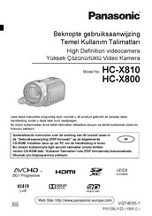 Panasonic HC-X810 Beknopte Gebruiksaanwijzing