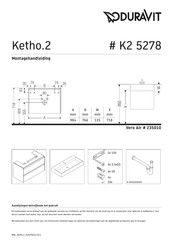 Duravit Ketho.2 K2 5278 Montagehandleiding