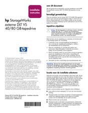 HP StorageWorks DLT VS 40/80 GB-tapedrive Installatie-Instructies