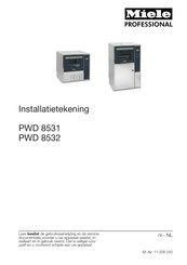 Miele professional PWD 8532 Installatietekening