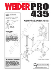 Weider Pro WEEVBE33030 Gebruiksaanwijzing