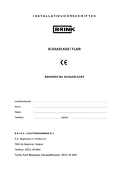 Brink 00.51.00 Installatievoorschriften