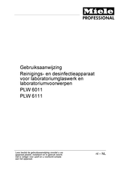 Miele professional PLW 6111 Gebruiksaanwijzing