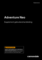 Cannondale Adventure Neo Supplement Gebruikershandleiding