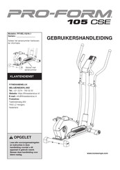 Pro-Form 105 CSE Gebruikershandleiding