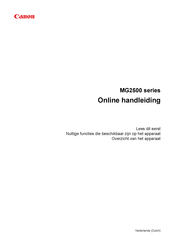 Canon MG2500 Series Online Handleiding