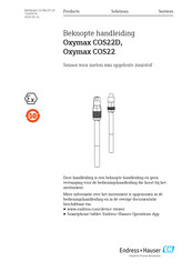 Endress+Hauser Oxymax COS22 Beknopte Handleiding