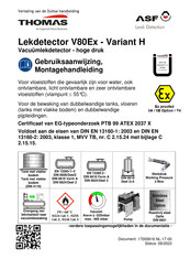 Thomas V80Ex Gebruiksaanwijzing