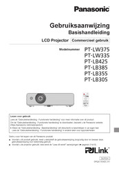 Panasonic PT-LB385 Gebruiksaanwijzing