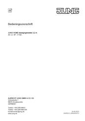 Jung BT 17182 Series Bedieningsvoorschrift