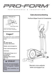 Pro-Form ProForm Elipse Touch 5.0 Crosstrainer Gebruikershandleiding